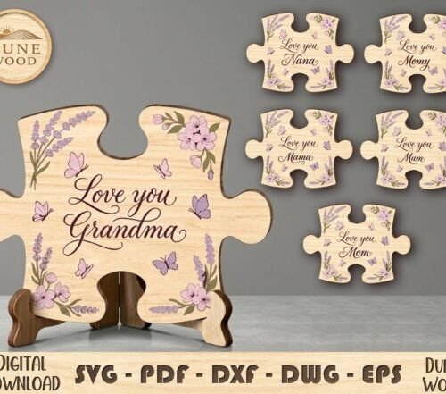 PuzzlePiece Mothers Day Plaque Lasercut 144333060 Creativo Digital